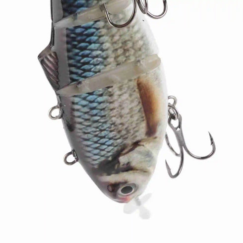 Robotic Swimming Lure Multi Jointed Rechargeable Electric Fishing Lure with Green LED Light
